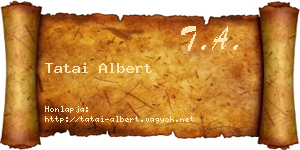 Tatai Albert névjegykártya